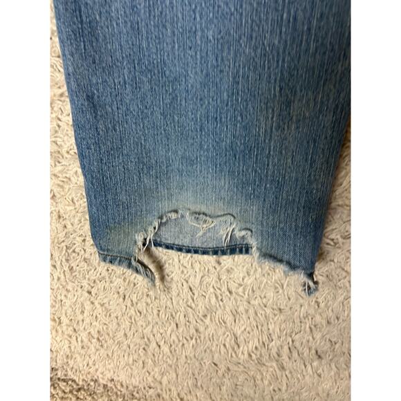 GAP Premium Low Rise Boot Jeans Mens 34x34 Blue Denim Faded Distressed Comfort - Picture 6 of 15